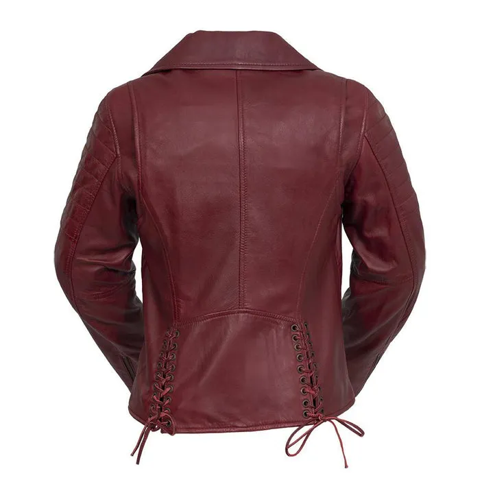 Princess - Women's Fashion Lambskin Leather Jacket (Oxblood)