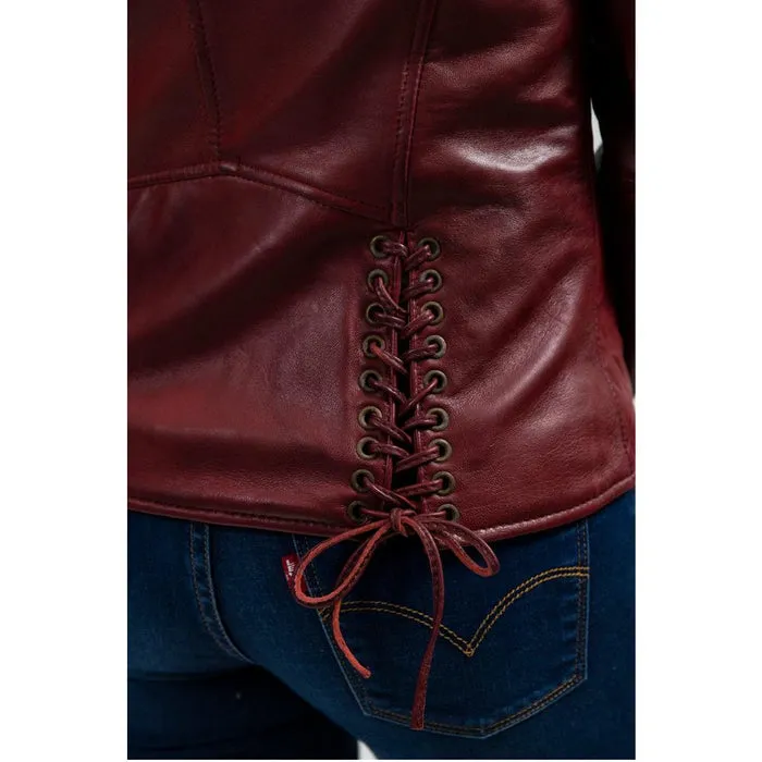 Princess - Women's Fashion Lambskin Leather Jacket (Oxblood)