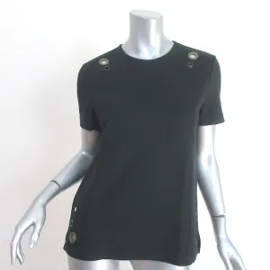Proenza Schouler Grommet-Embellished Tee Black Size Extra Small Short Sleeve Top