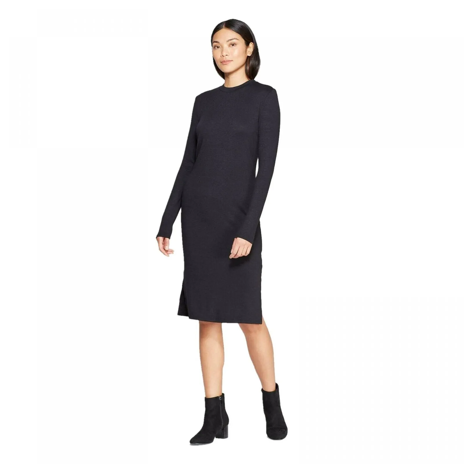 Prologue Women's Long Sleeve Crewneck Essential Knit Dress