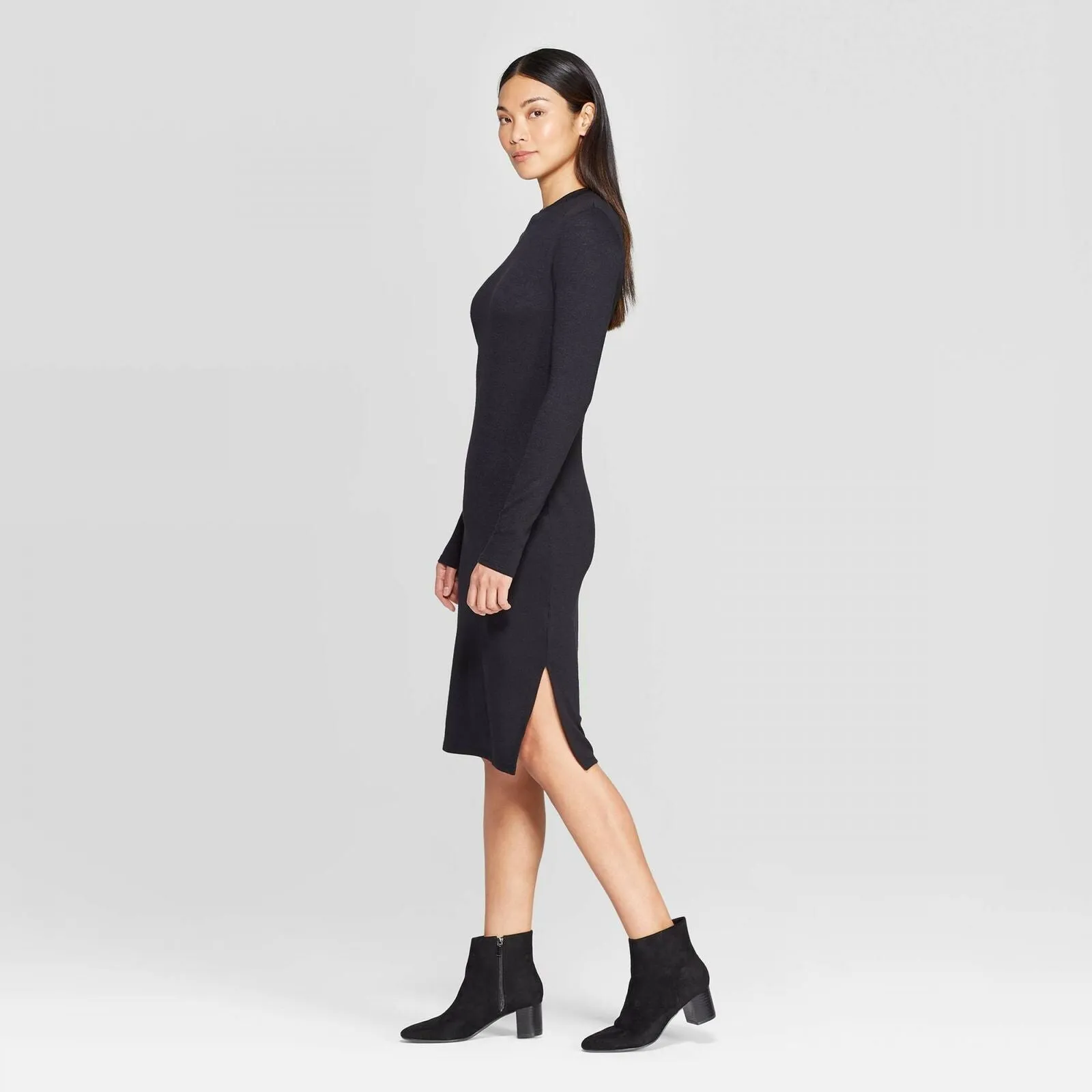 Prologue Women's Long Sleeve Crewneck Essential Knit Dress