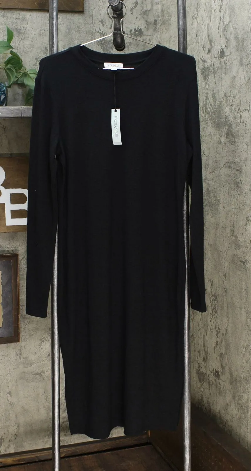 Prologue Women's Long Sleeve Crewneck Essential Knit Dress