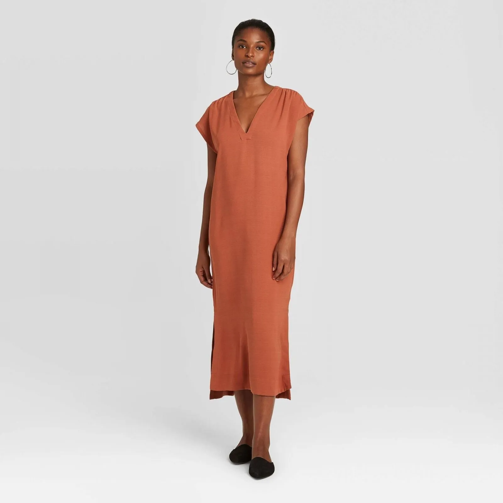 Prologue Women's Short Sleeve Dress 556097 Brown L