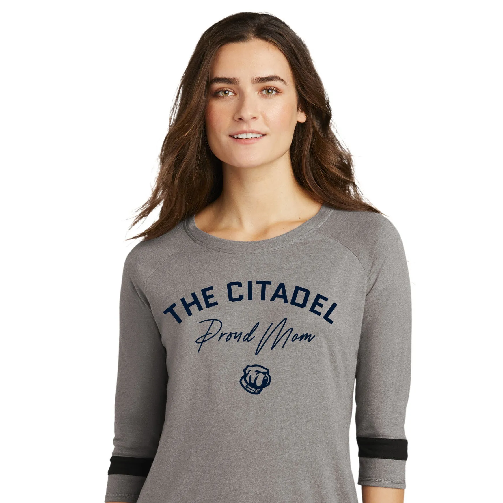 Proud Mom New Era ® Ladies Tri-Blend 3/4-Sleeve Tee