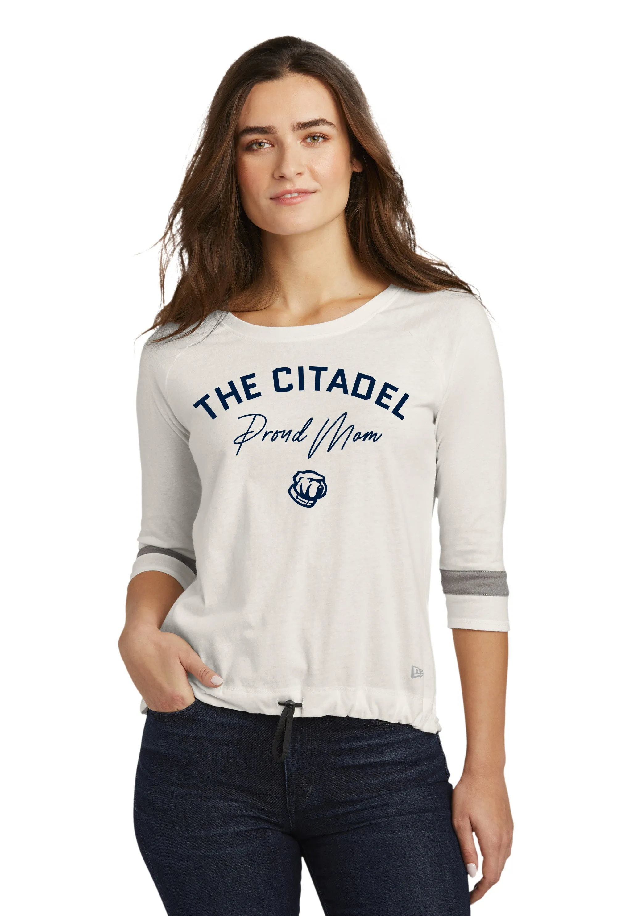 Proud Mom New Era ® Ladies Tri-Blend 3/4-Sleeve Tee