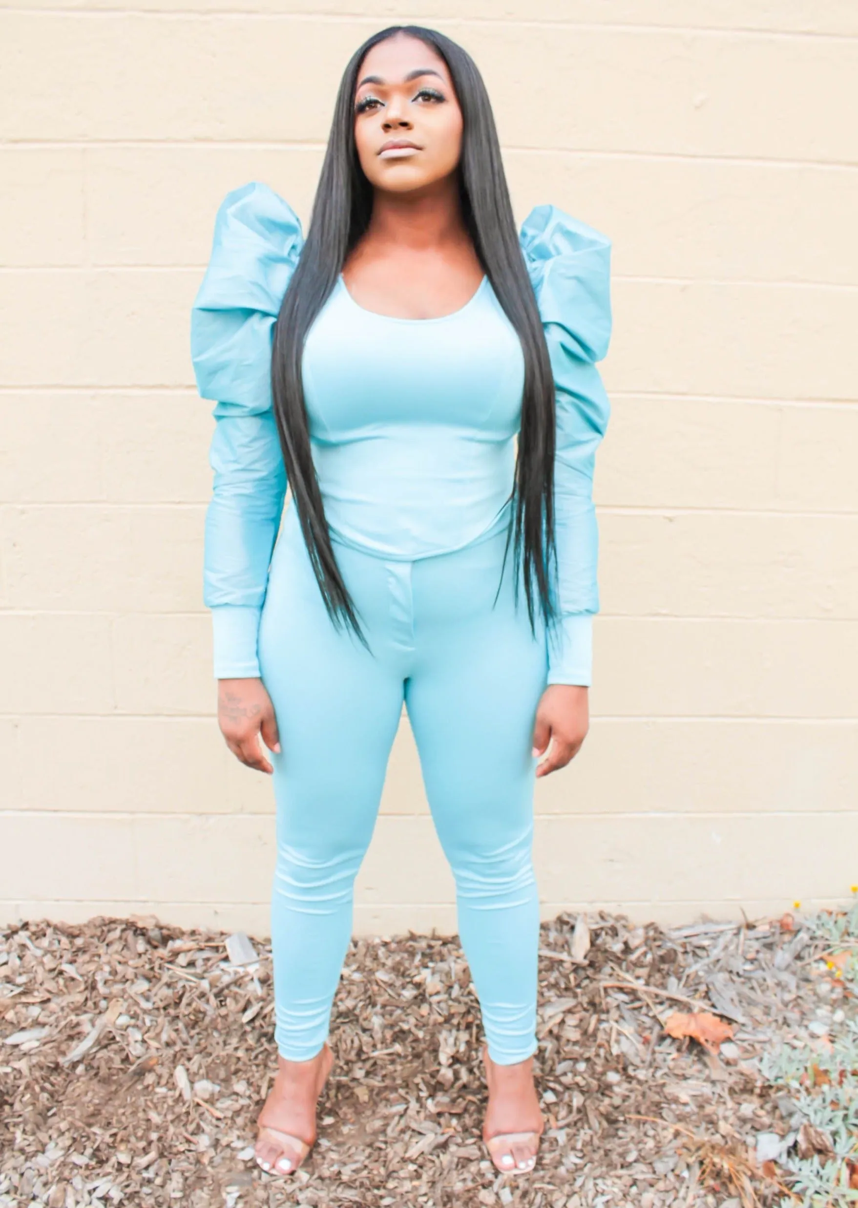 Puffy Dream Pant Set - Blue