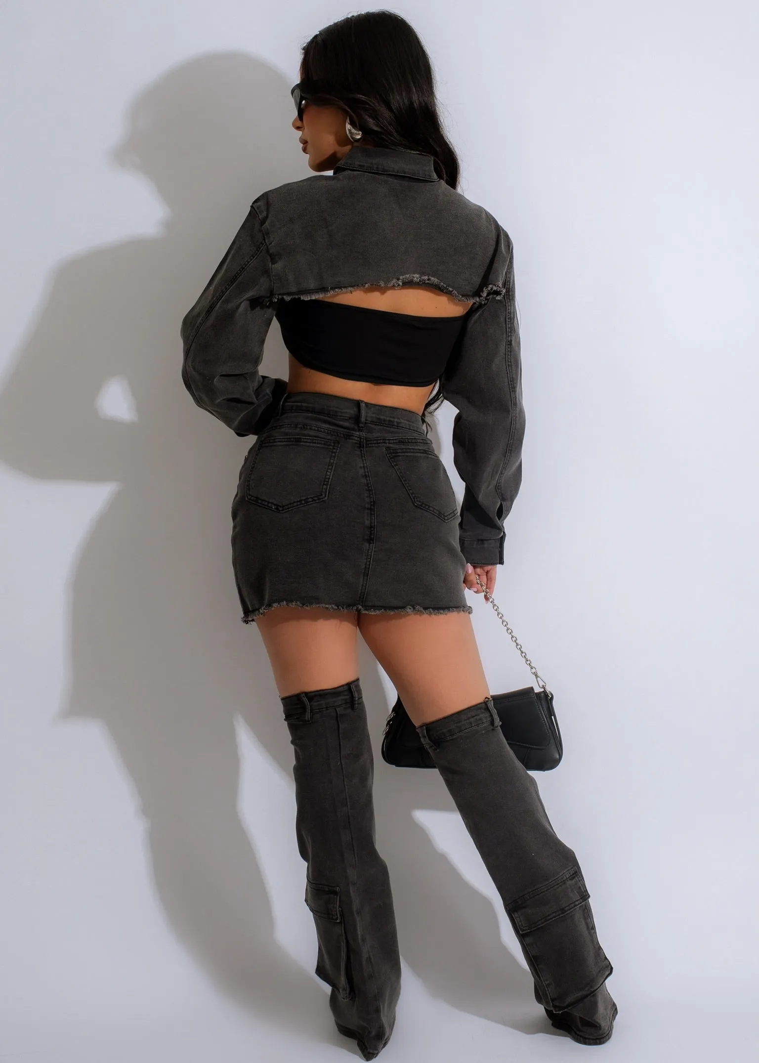 Punk Allure Denim Skirt Set