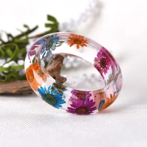 Purple & Blue Dried Flower Bangle