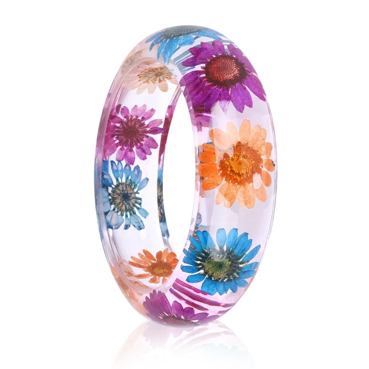 Purple & Blue Dried Flower Bangle