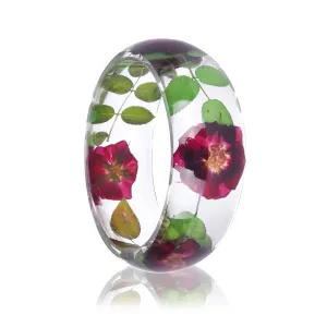 Purple & Green Dried Flower Bangle