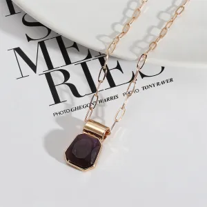 Purple Crystal & 18K Gold-Plated Ladder Pendant Necklace