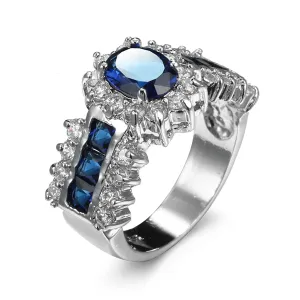 Purple Crystal & Silver-Plated Hola Ring