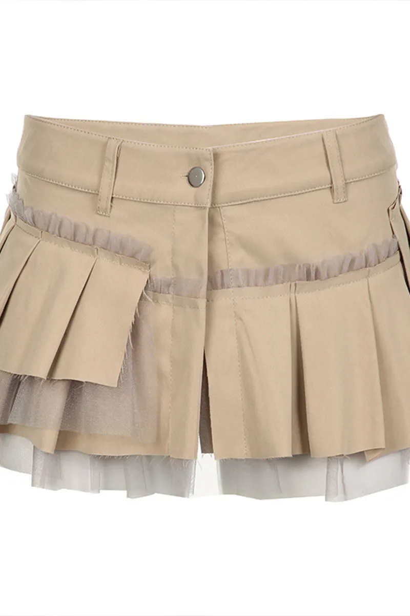 QR3058 Pleated Mini Skirt