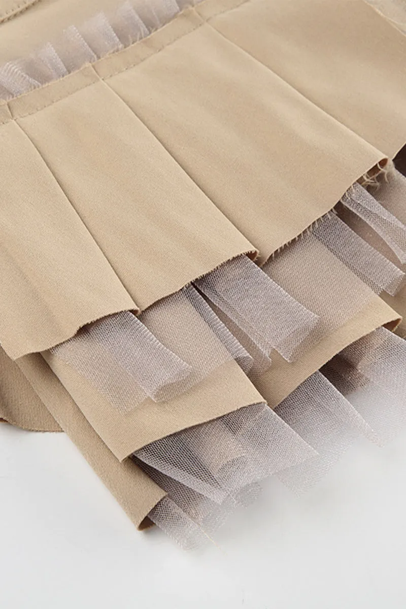 QR3058 Pleated Mini Skirt