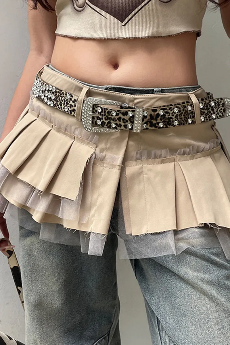 QR3058 Pleated Mini Skirt