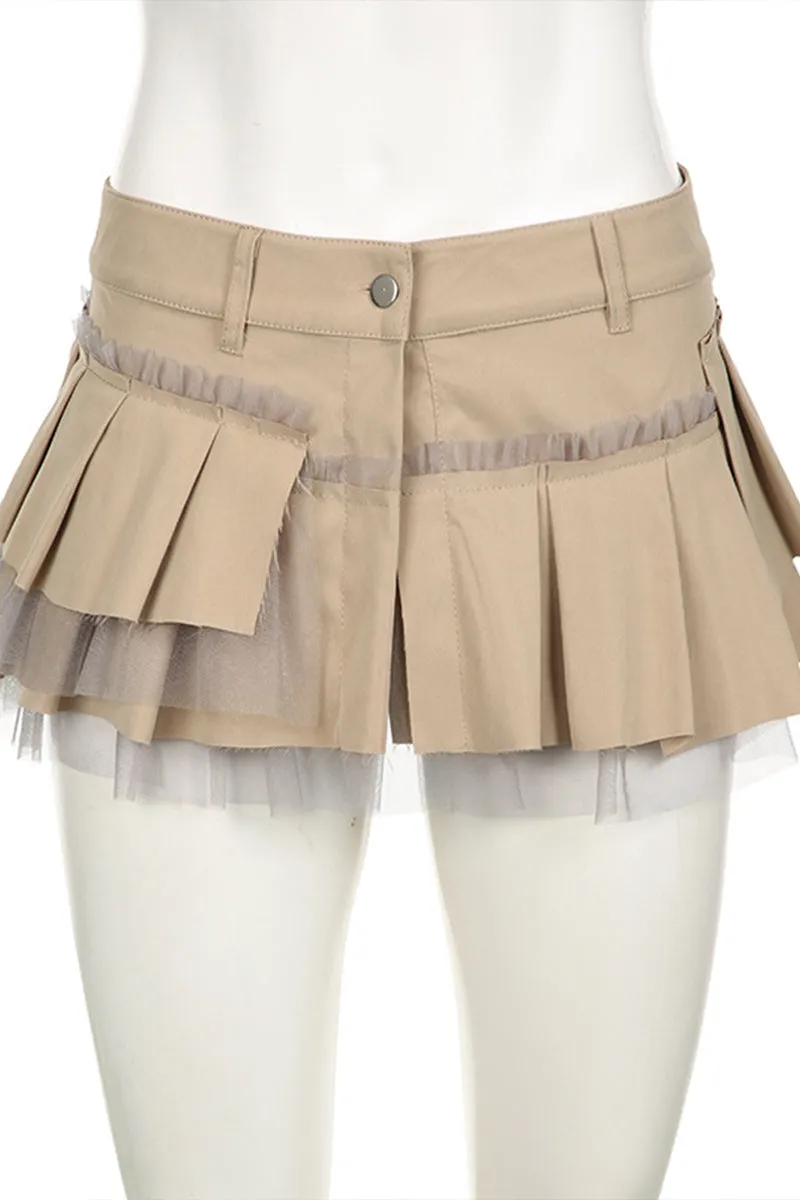 QR3058 Pleated Mini Skirt