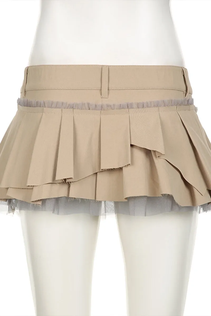 QR3058 Pleated Mini Skirt