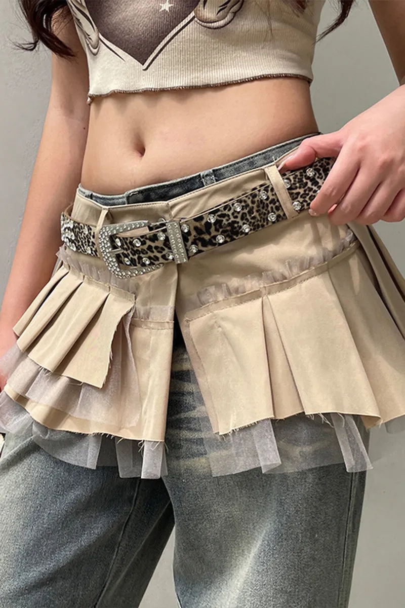 QR3058 Pleated Mini Skirt