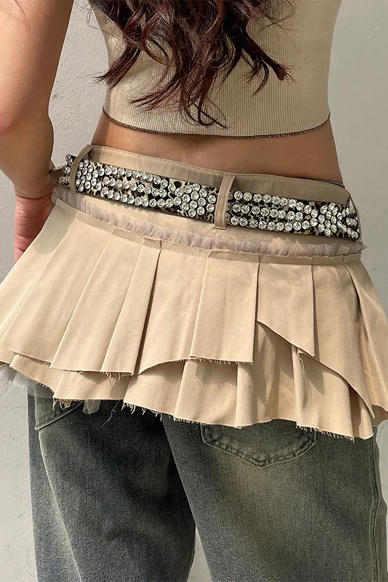 QR3058 Pleated Mini Skirt