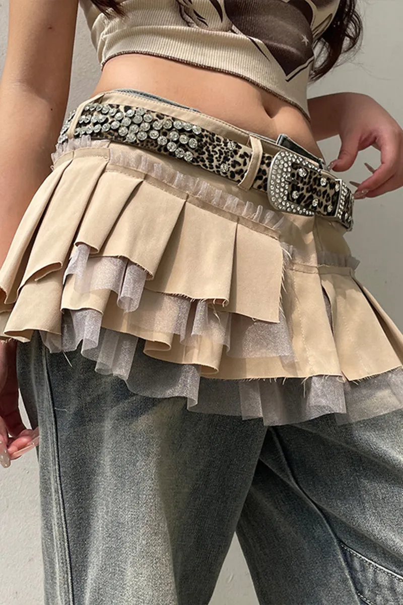 QR3058 Pleated Mini Skirt