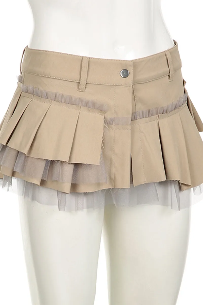 QR3058 Pleated Mini Skirt