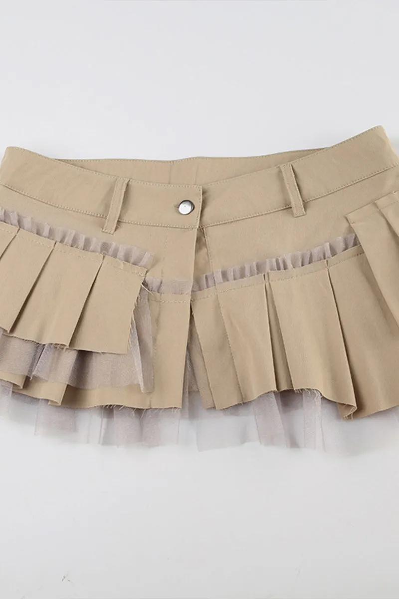QR3058 Pleated Mini Skirt