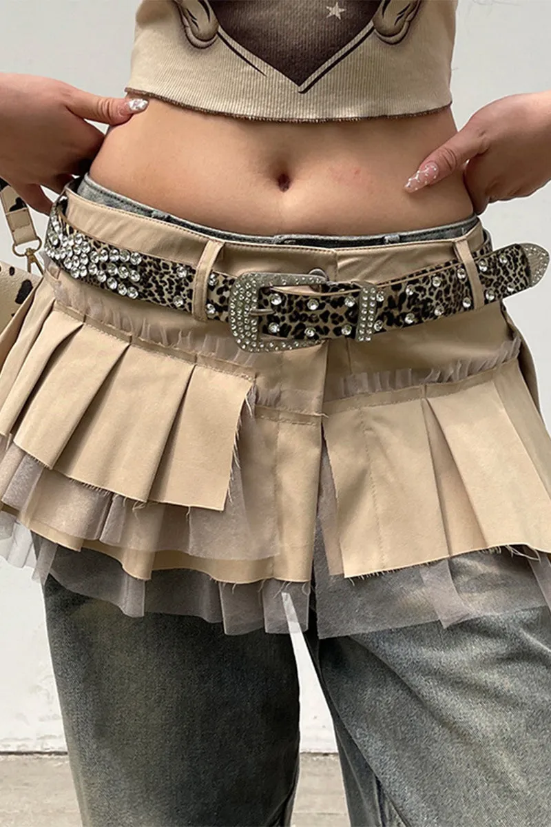 QR3058 Pleated Mini Skirt