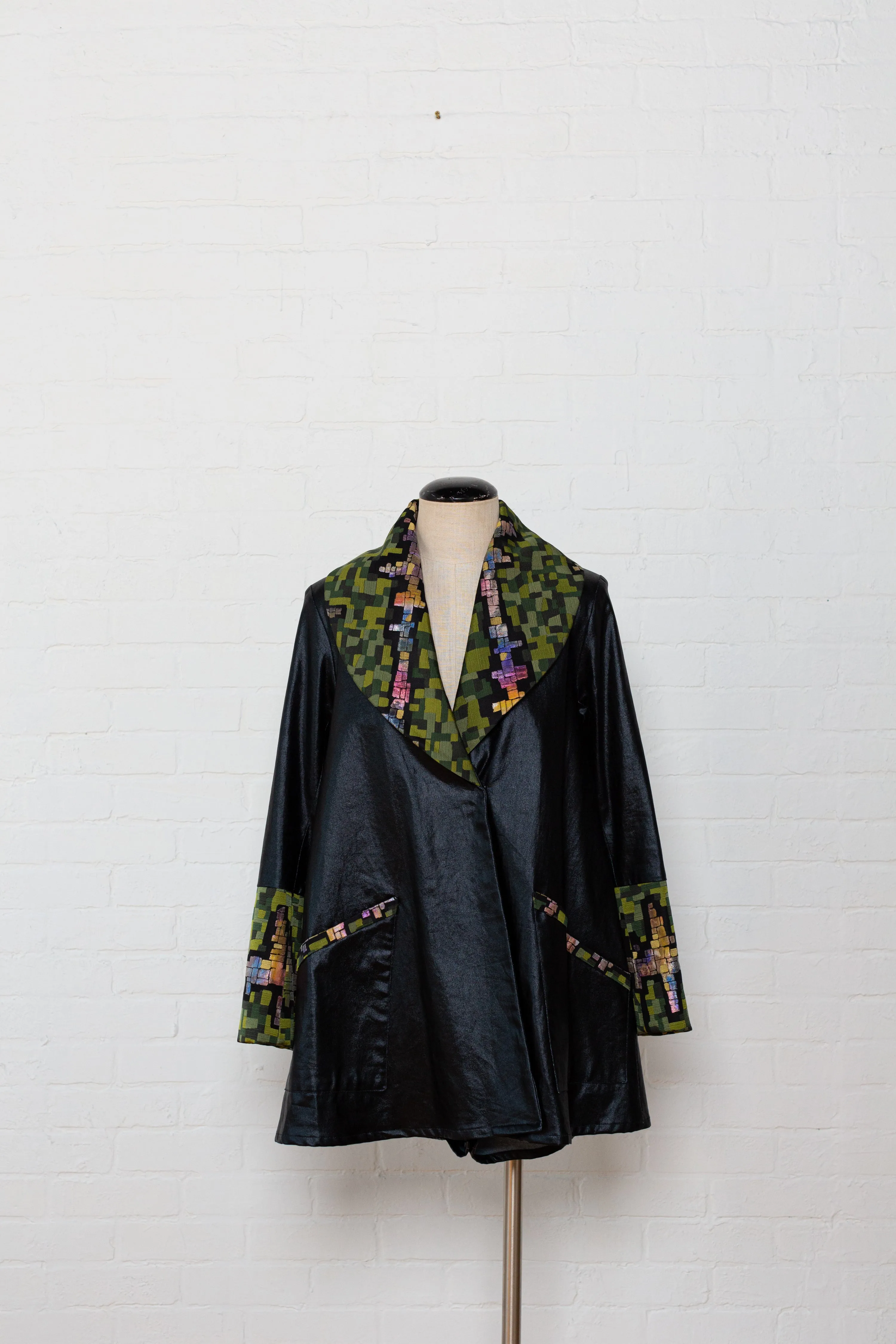 "City Slicker" Reimagined Vintage Kimono - Kimono Zulu Artist Collaboration with Judy Masliyah