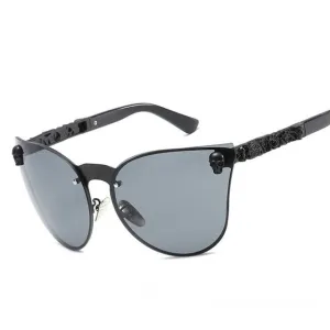 "Khrome Kitty" Cat-Eye Skull Women's Sunglasses - 8 Color Options