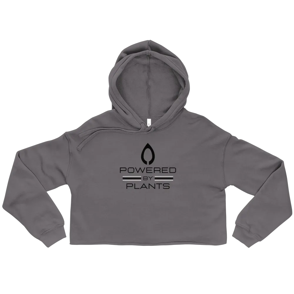 "Powered By Plants" Women's Crop Hoodie Eco Sweatshirt