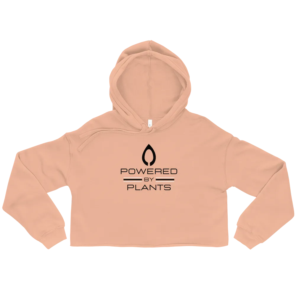 "Powered By Plants" Women's Crop Hoodie Eco Sweatshirt