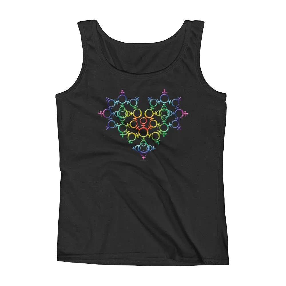 Rainbow Venus Heart Pride Fitted Tank Top