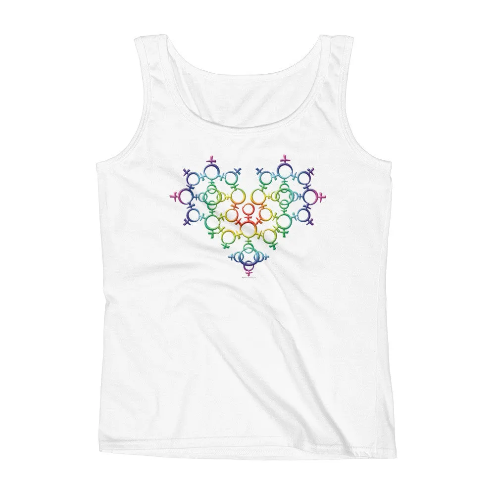 Rainbow Venus Heart Pride Fitted Tank Top