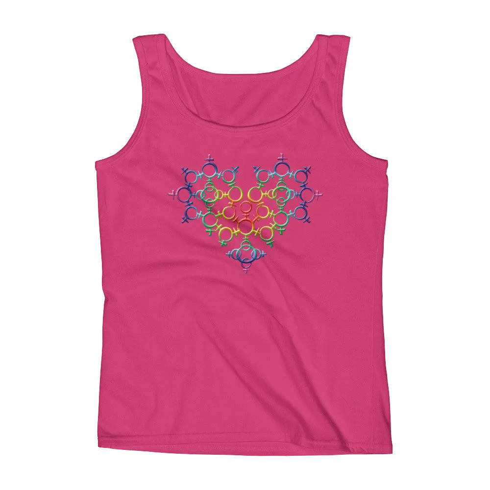 Rainbow Venus Heart Pride Fitted Tank Top