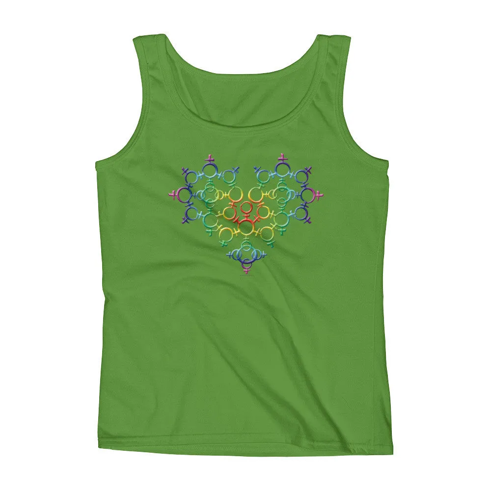 Rainbow Venus Heart Pride Fitted Tank Top