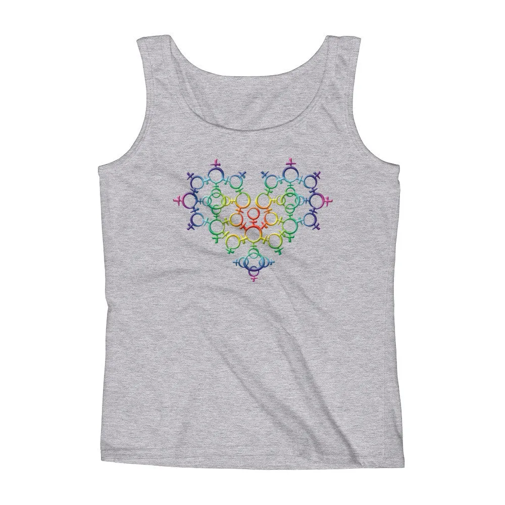 Rainbow Venus Heart Pride Fitted Tank Top