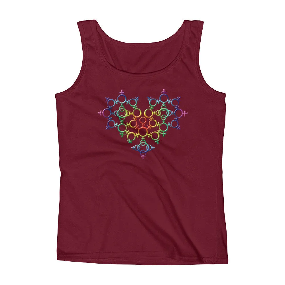 Rainbow Venus Heart Pride Fitted Tank Top