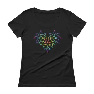 Rainbow Venus Heart Scoop Neck T-Shirt
