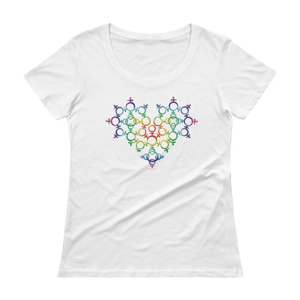 Rainbow Venus Heart Scoop Neck T-Shirt