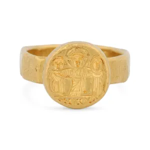 Rare Byzantine 22k Gold Marriage Ring – Antique Handmade Relic, Size 7.5