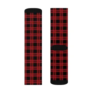 Red & Black Lumberjack Adult Crew Socks