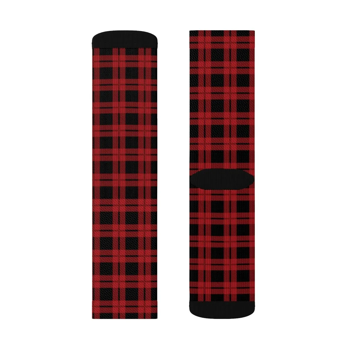 Red & Black Lumberjack Adult Crew Socks