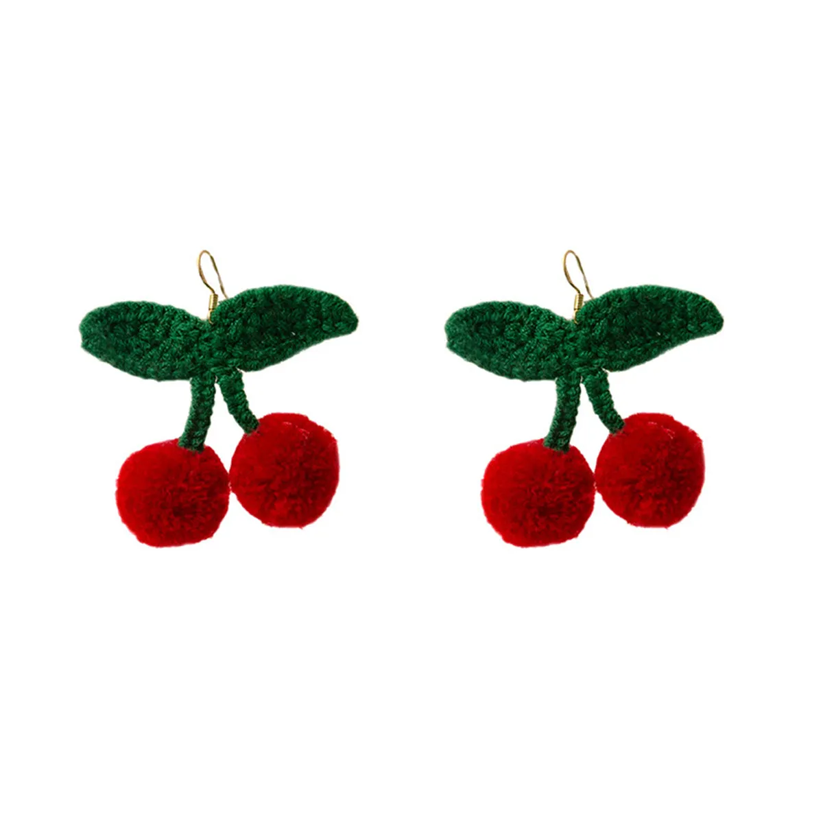 Red & Green Cherry Drop Earrings