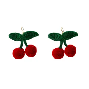 Red & Green Cherry Drop Earrings