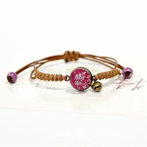 Red Gypsophila Resin Charm Bell Bracelet