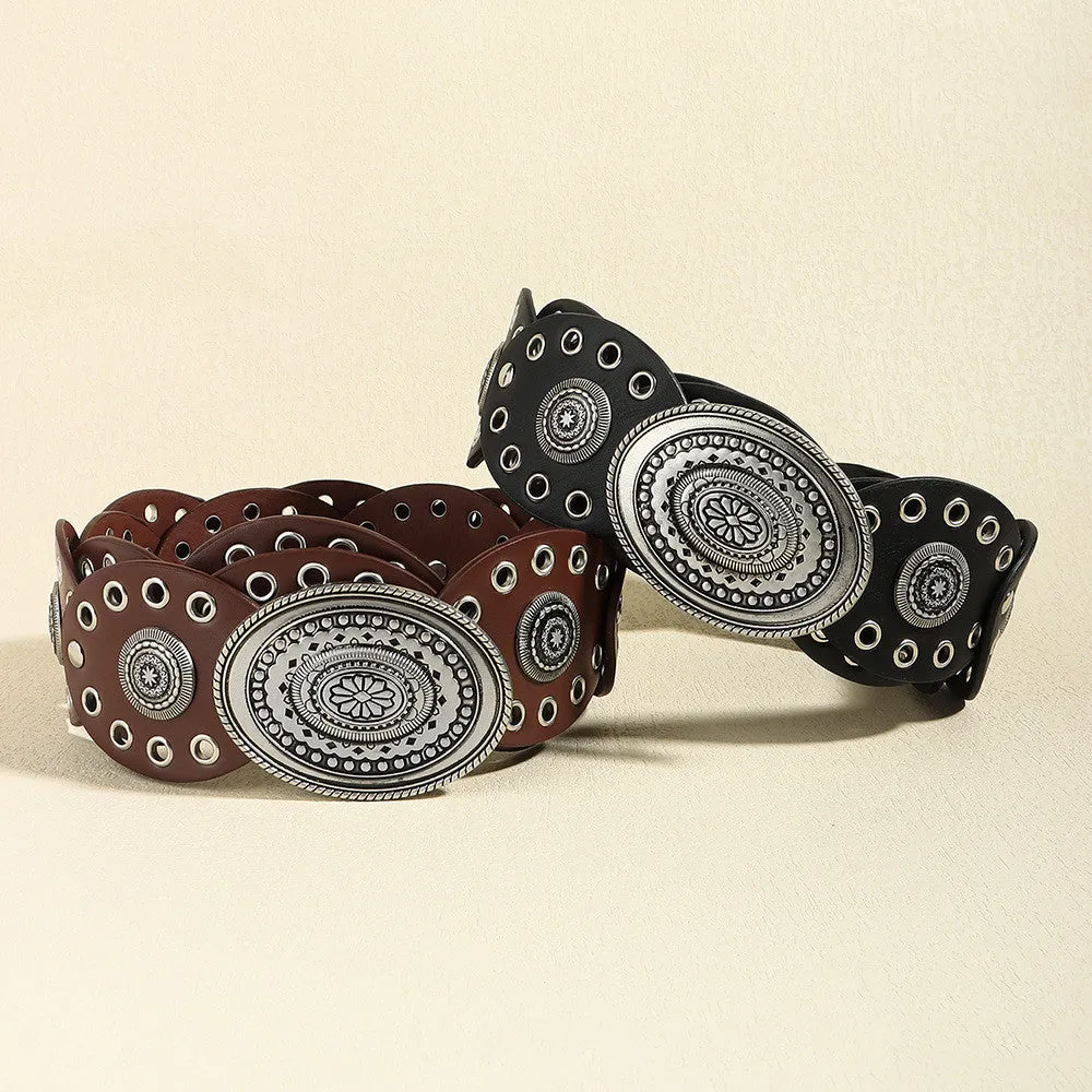 Retro Aesthetic Double Buckle Women Belt