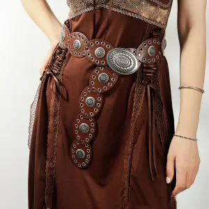 Retro Aesthetic Double Buckle Women Belt