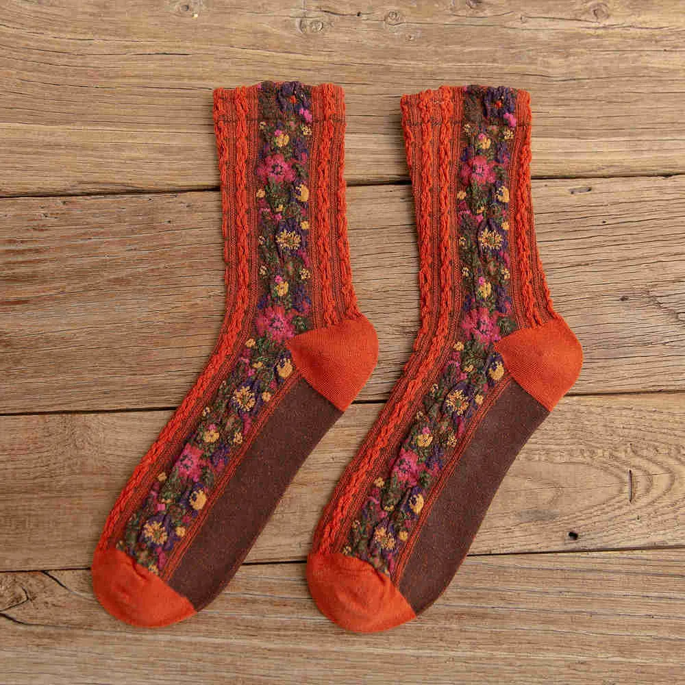 Retro Flora Socks