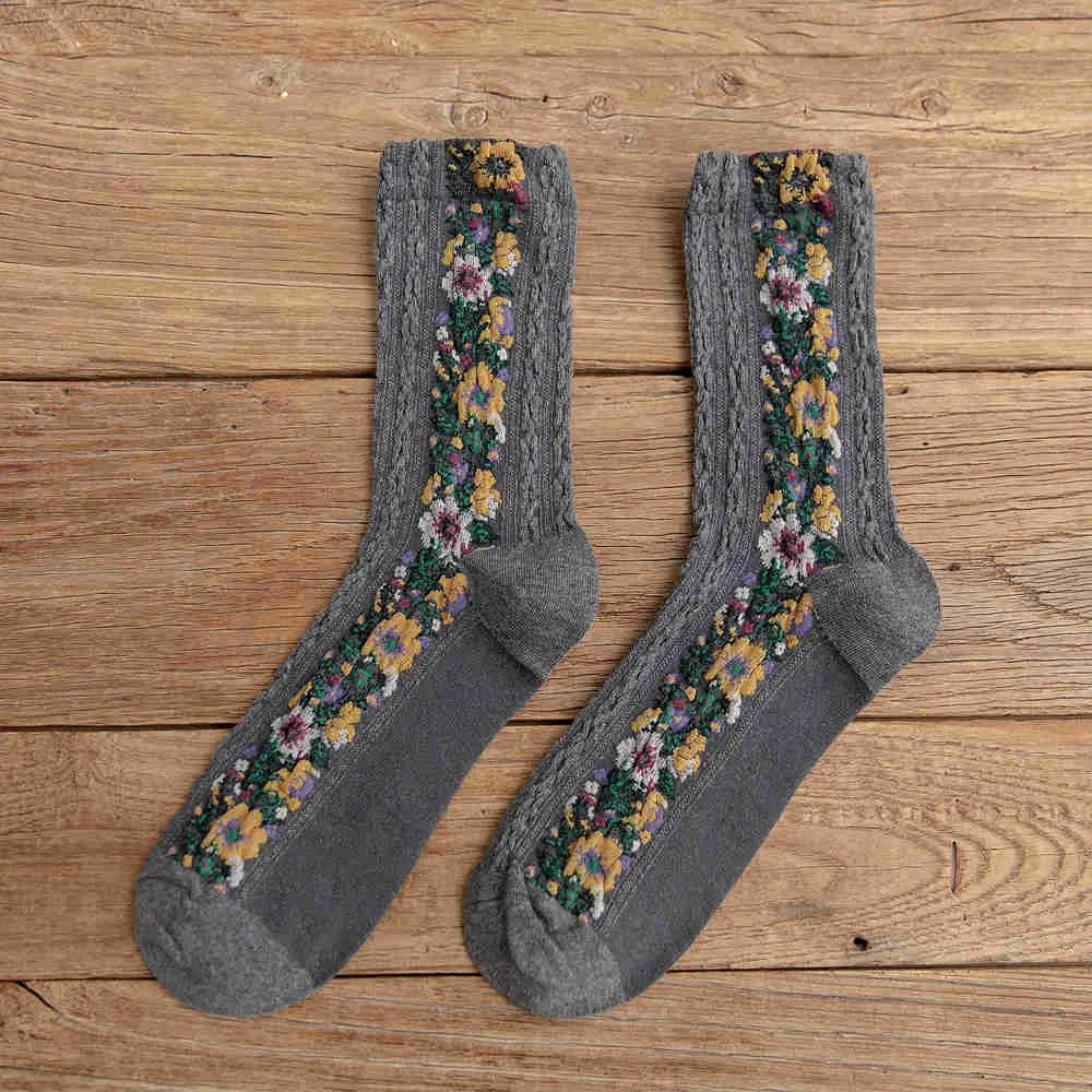 Retro Flora Socks