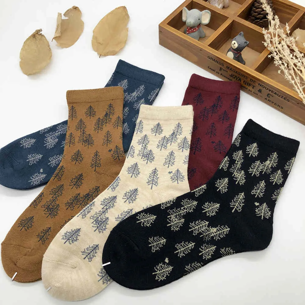 Retro Leaves Socks